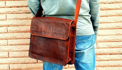 Tasche leder kuriertasche - leder, echt