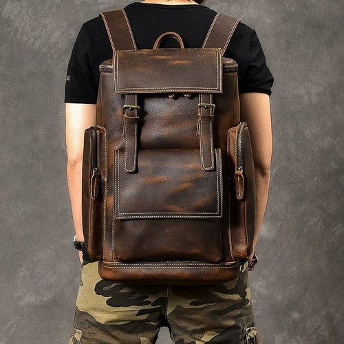 Vintage herren leder rucksack - vintage,