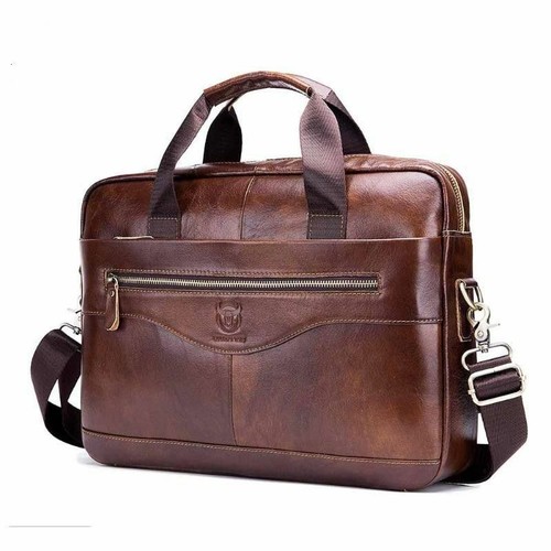 Braun leder business laptop - leder,