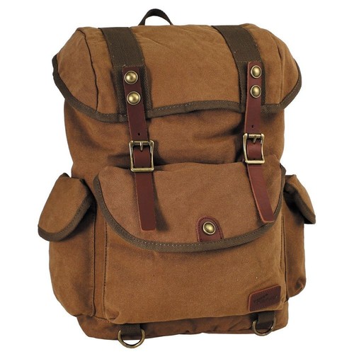 Rucksack canvas braun retro - canvas,