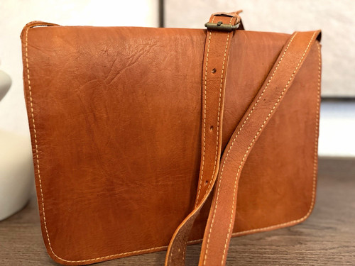 Umhängetasche leder braun - leder,