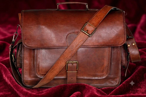 Vintage ziege leder laptop - ziege,