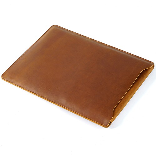 Retro echt leder laptop - leder, hülle