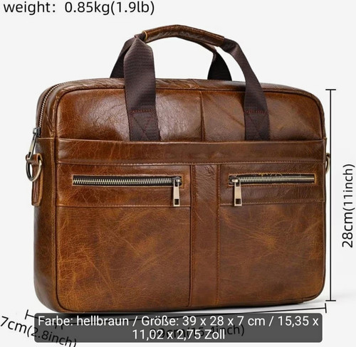 Leder aktentasche laptop - leder,