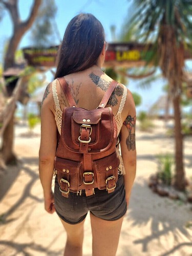 Leder rucksack tasche - leder,