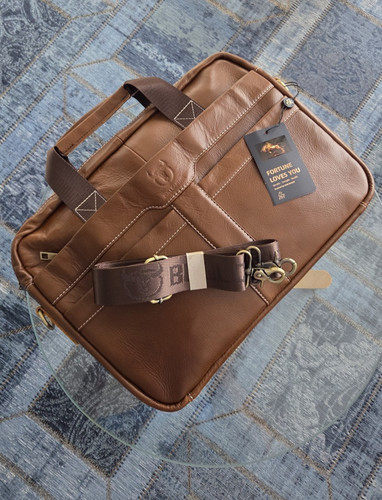 Leder notebooktasche braun - leder, 15"