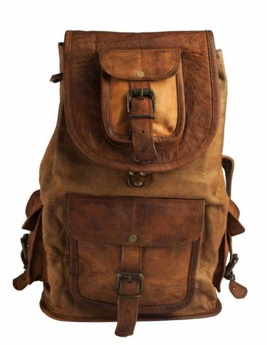 Rucksack leder tasche braun - rucksack,